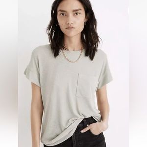 NWT Madewell Eastover Ribbed Pocket Top in Sage Size XL $45 MD038